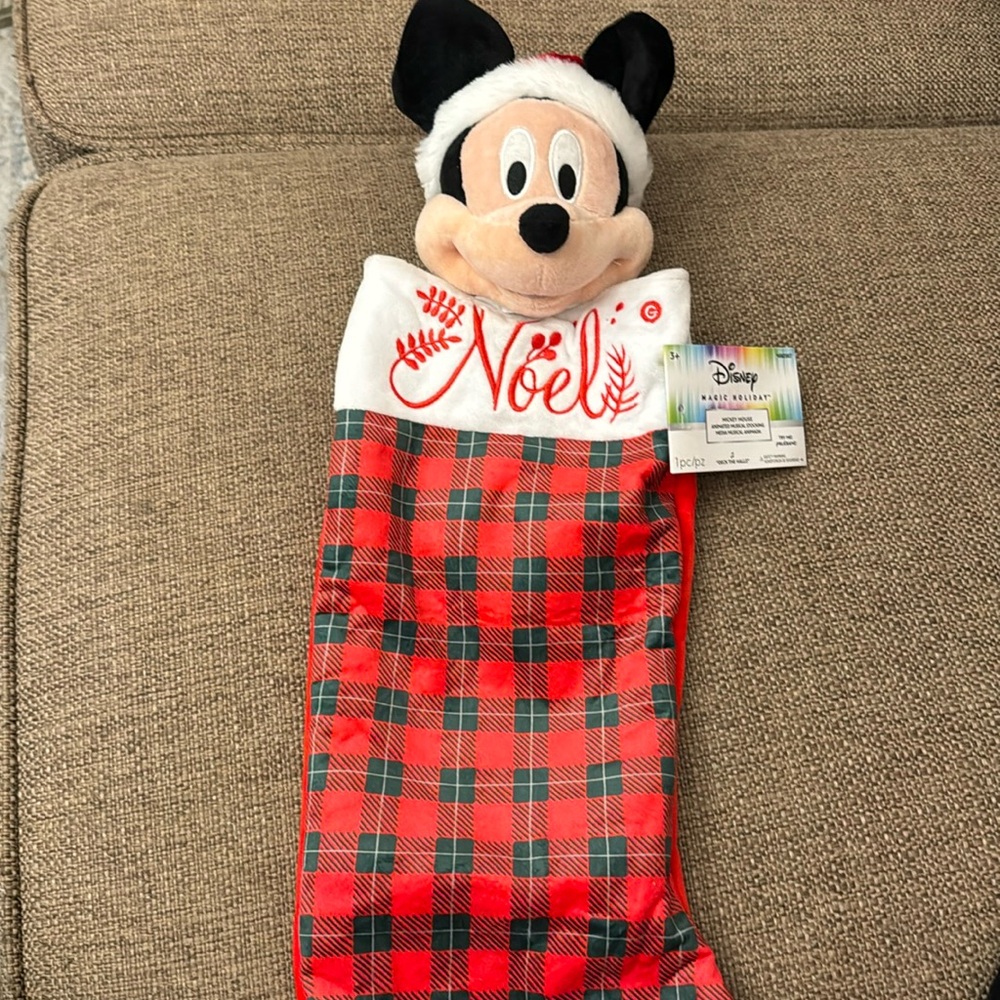 NWT Mickey Disney singing Stocking